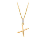 Initial Diamond Bail Pendant in 9ct Yellow Gold