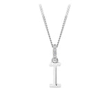 Initial Diamond Bail Pendant in Sterling Silver