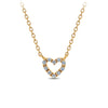 Diamond Heart Pave Set Necklace in 9ct Yellow Gold