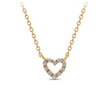 Diamond Heart Pave Set Necklace in 9ct Yellow Gold