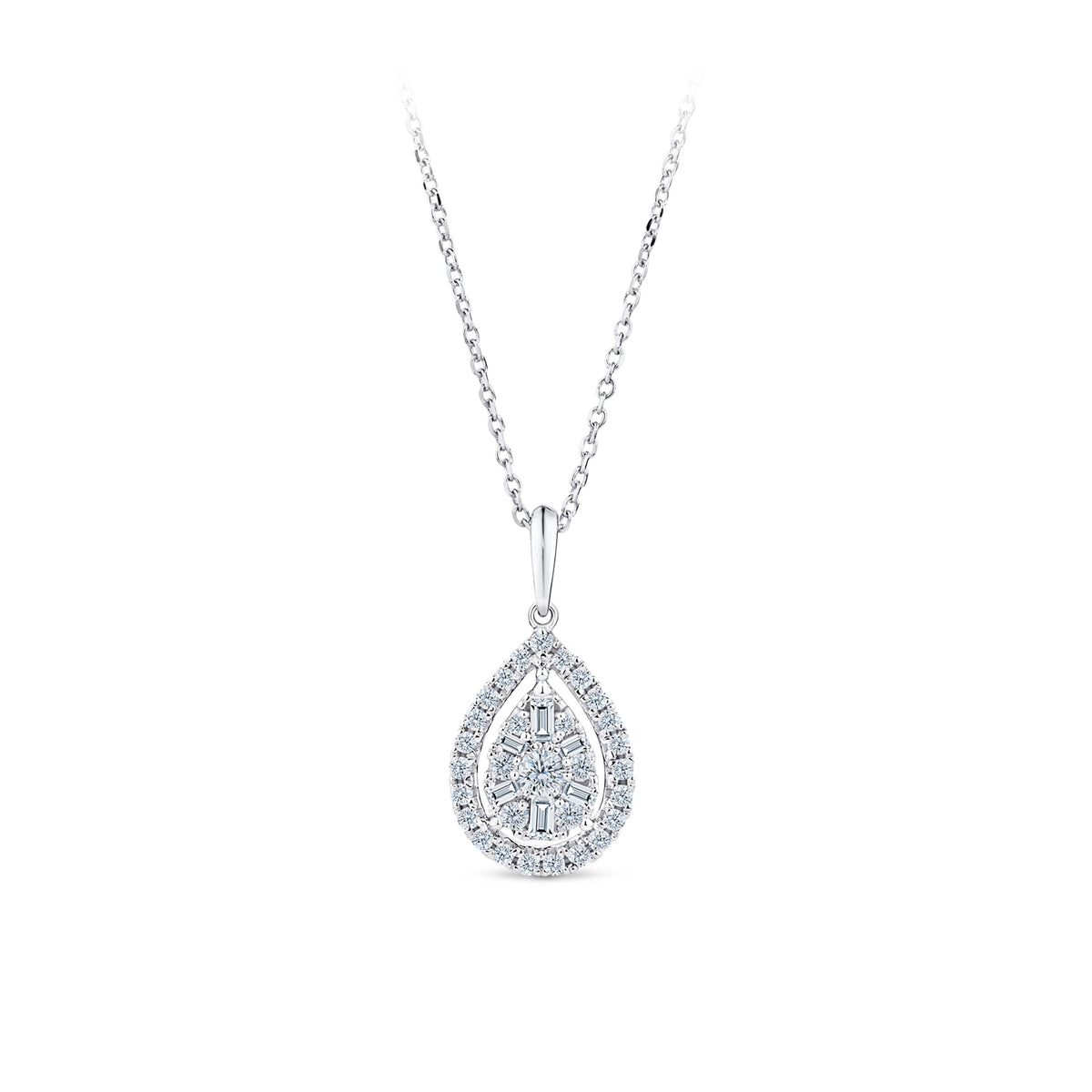 0.35ct TW Diamond Pear Pendant with Chain in 9ct White Gold