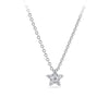 Front-on view of the Wallace Bishop 0.15 TDW Round Diamond Star Pendant in Sterling Silver, reference 3PSTARSS, on a cable chain with a parrot clasp. The star pendant features pavé-set natural round brilliant cut diamonds.