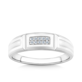 Men's Diamond Ring in Sterling Silver