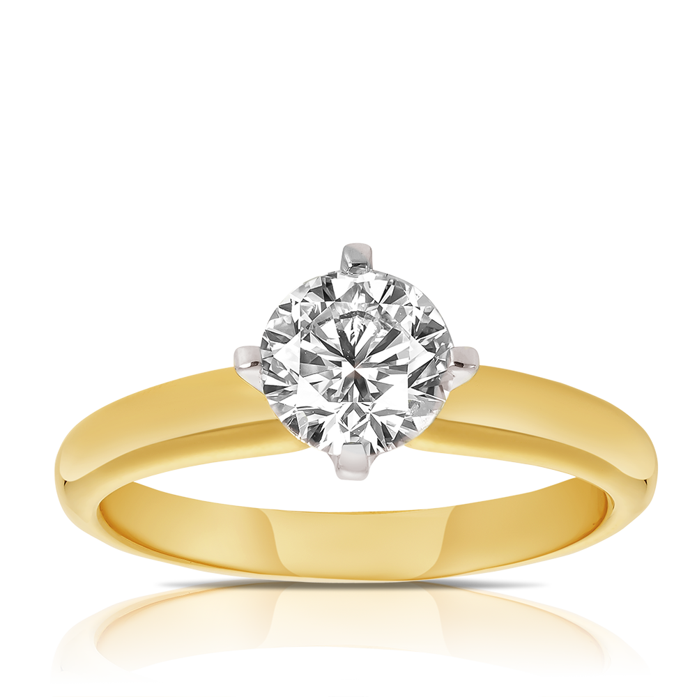 1.00ct TW Diamond Solitaire Engagement Ring in 18ct Yellow Gold
