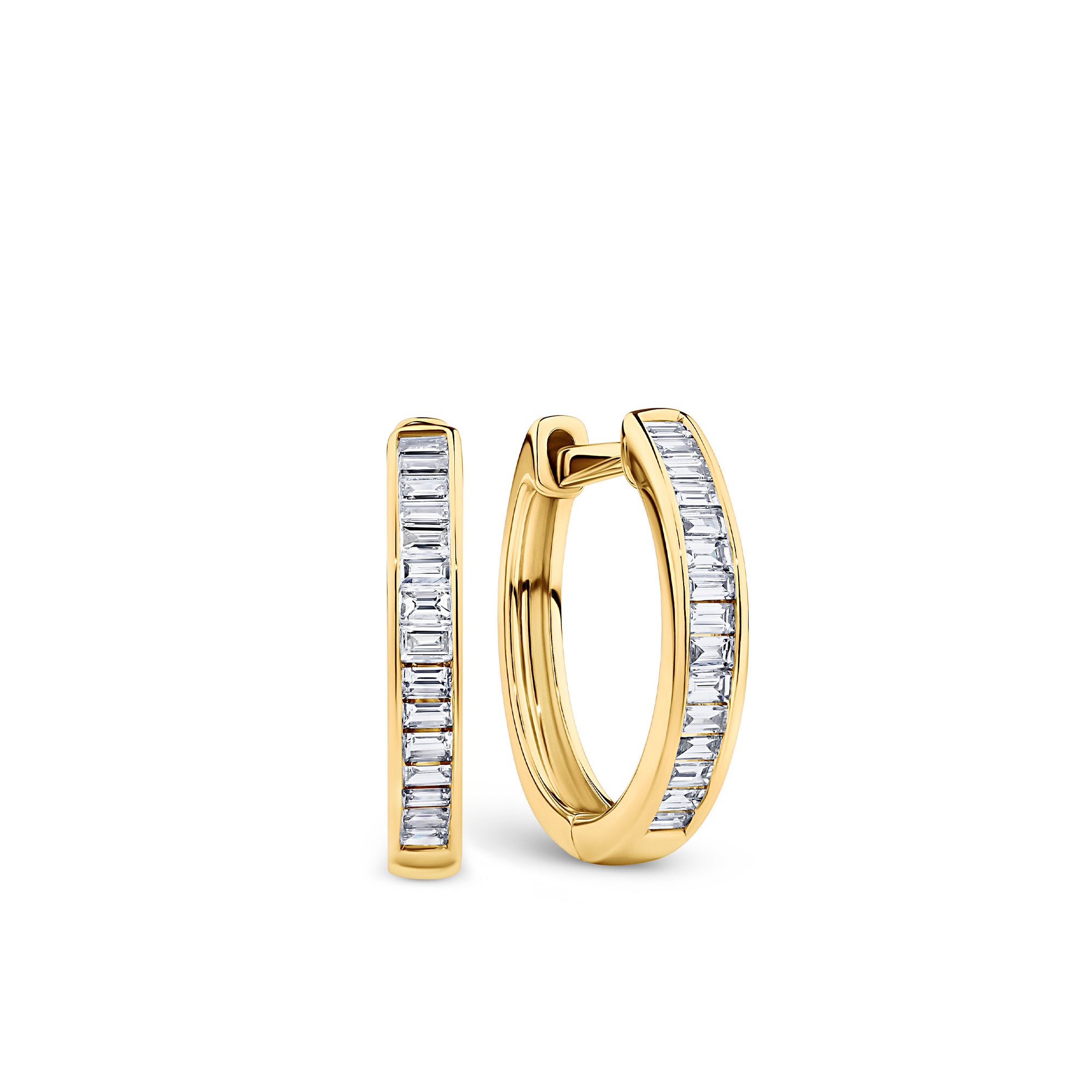 0.25ct TW Diamond Oval Huggie Earrings in 9ct Yellow Gold