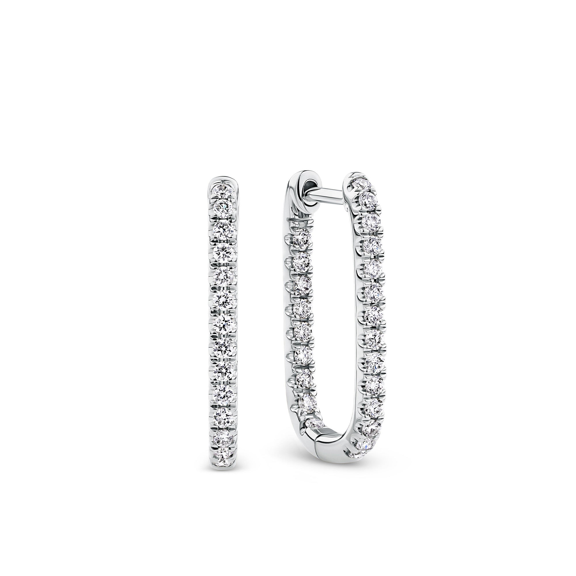 0.34ct TW Diamond Paperclip Huggie Earrings in 9ct White Gold