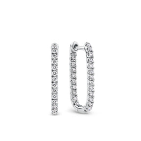 0.34ct TW Diamond Paperclip Huggie Earrings in 9ct White Gold