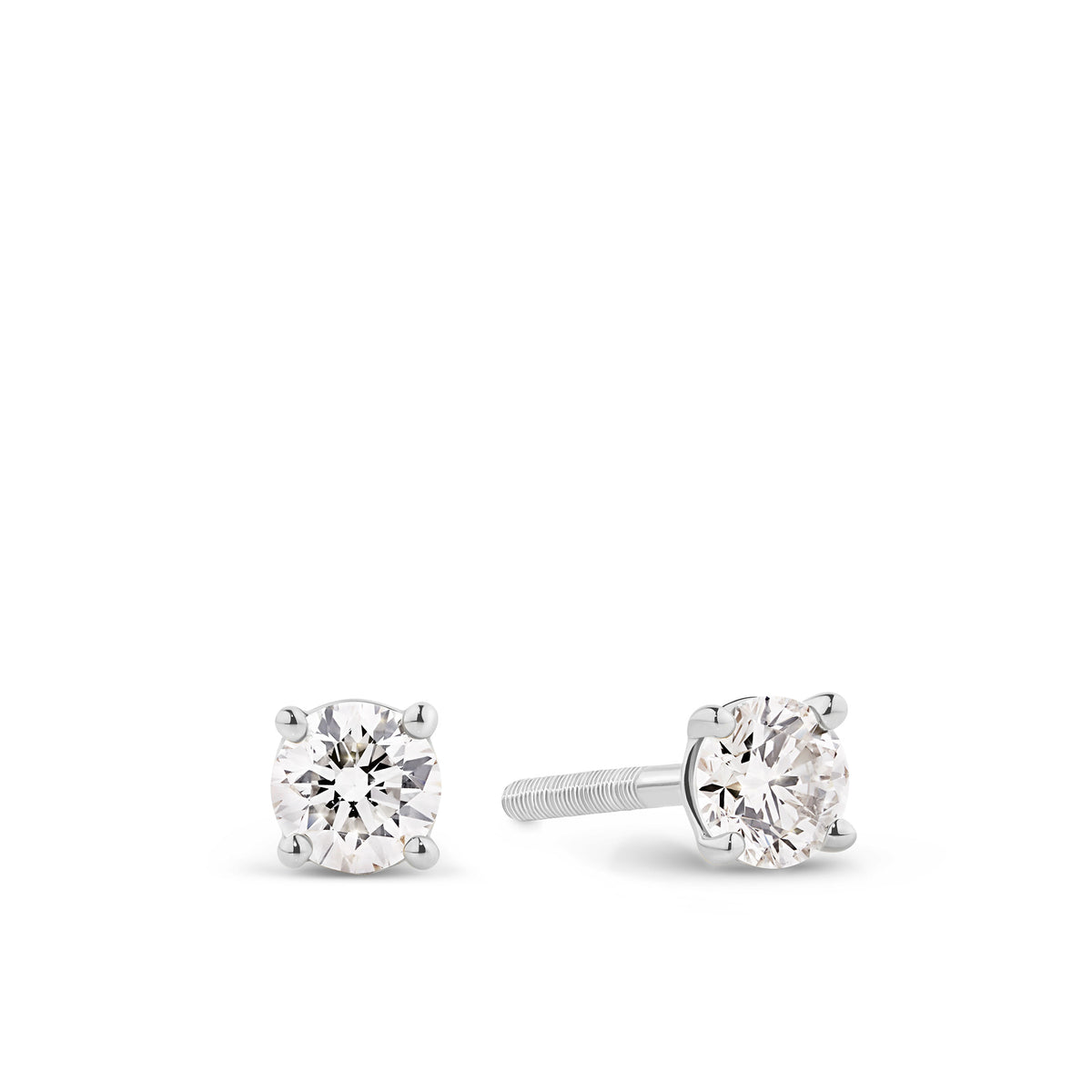 0.50ct TW Diamond Solitaire Earrings in 9ct White Gold