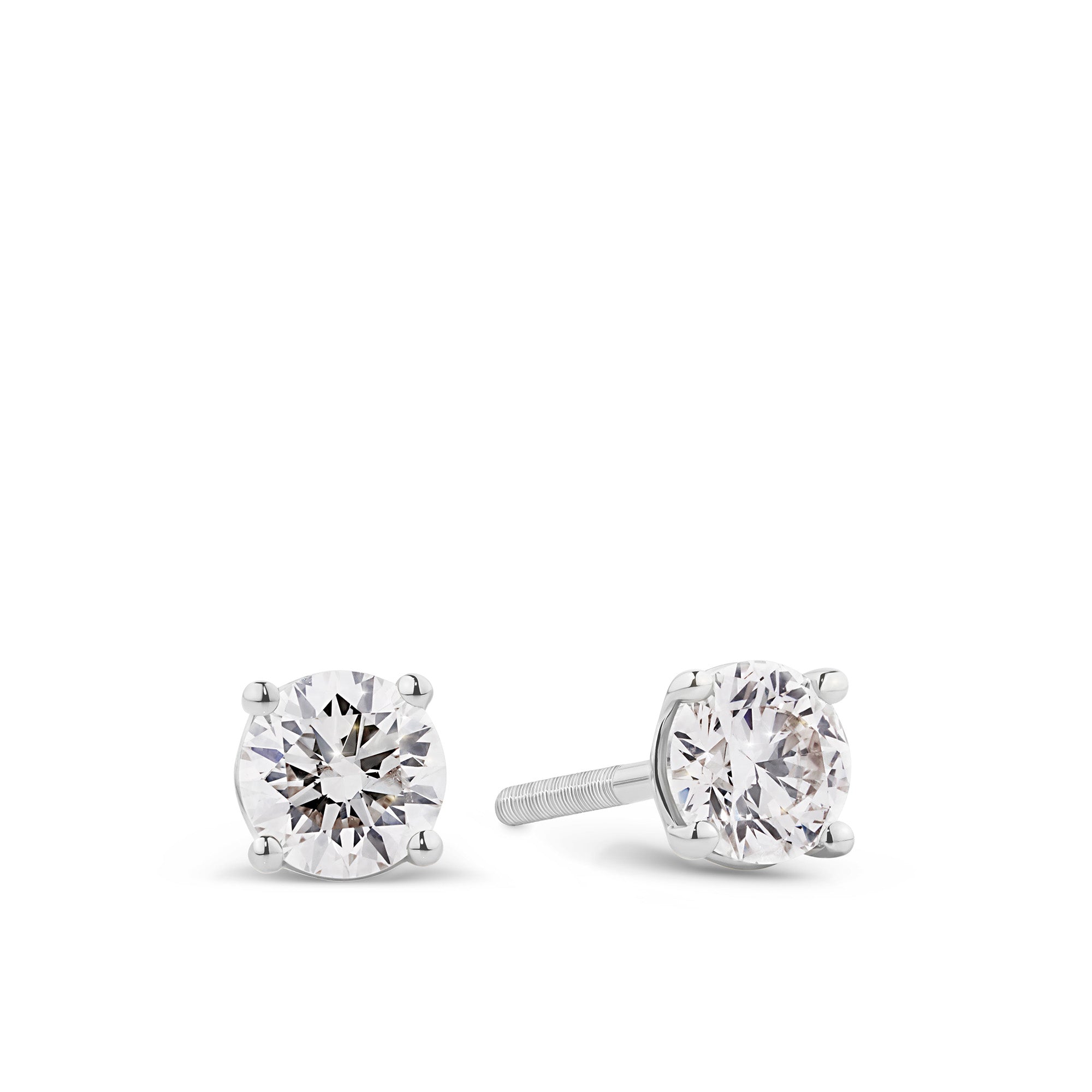 1.00ct TW Diamond Solitaire Earrings in 9ct White Gold