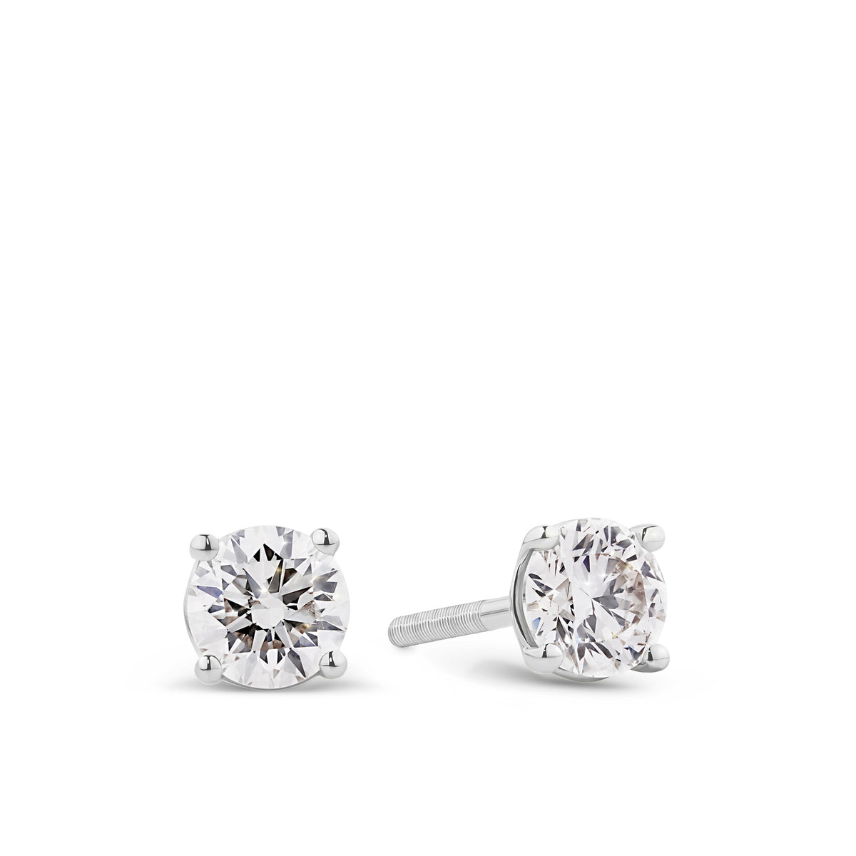 1.00ct TW Diamond Solitaire Earrings in 9ct White Gold