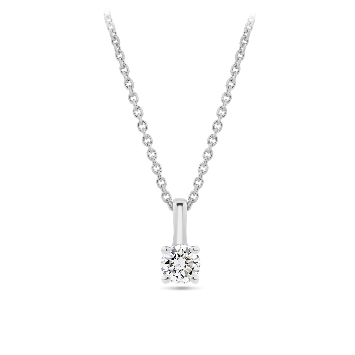 0.10ct TW Diamond Solitaire Pendant with Chain in 9ct White Gold