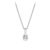 0.10ct TW Diamond Solitaire Pendant with Chain in 9ct White Gold