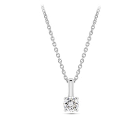 0.10ct TW Diamond Solitaire Pendant with Chain in 9ct White Gold