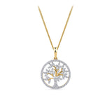 0.25ct TDW Diamond Tree of Life Pendant in 9ct Yellow Gold