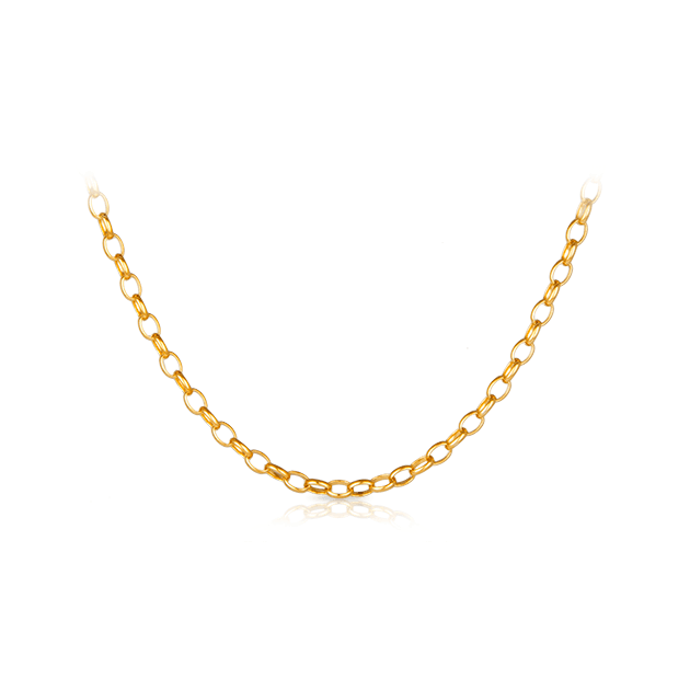 40cm Oval Belcher Chain Necklace in 9ct Yellow Gold - Wallace Bishop