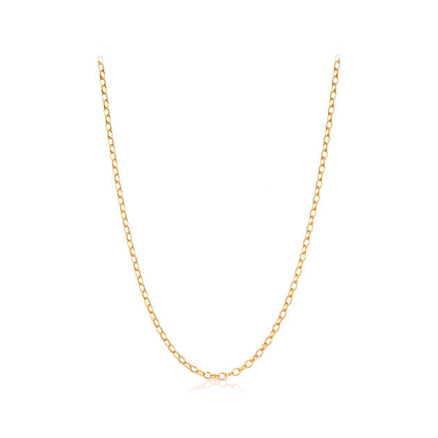 40cm Oval Belcher Chain Necklace in 9ct Yellow Gold