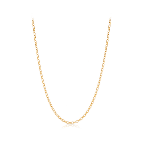 40cm Oval Belcher Chain Necklace in 9ct Yellow Gold - Wallace Bishop