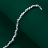 Cubic Zirconia Marquise & Round Cut Tennis Bracelet in Sterling Silver