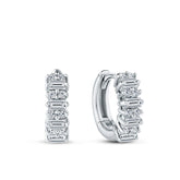 Cubic Zirconia Huggie Earrings in Sterling Silver
