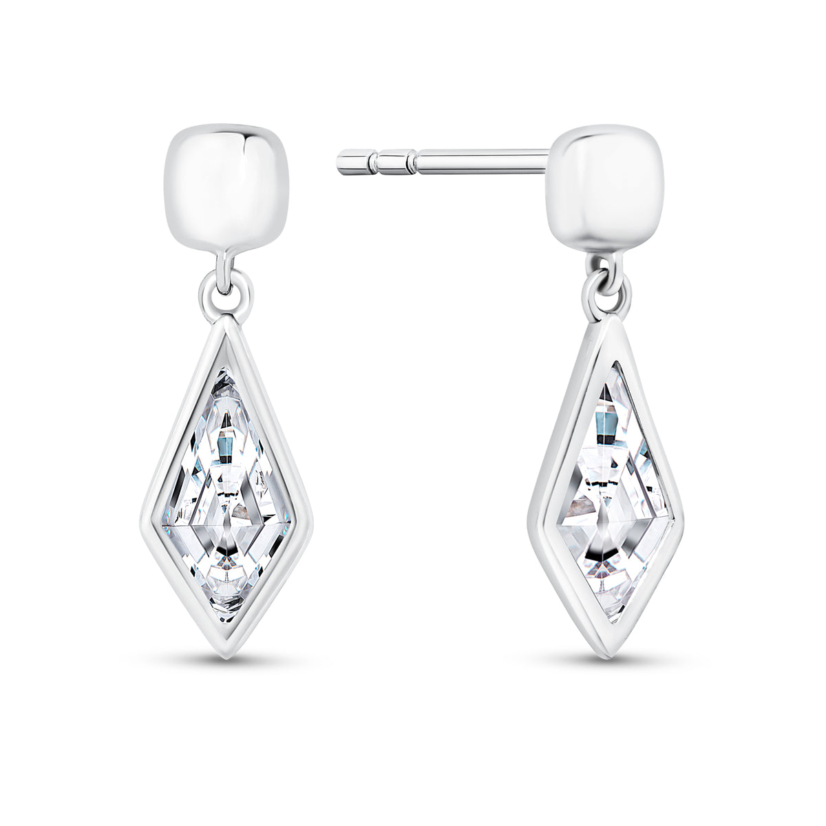 Cubic Zirconia Drop Earrings in Sterling Silver