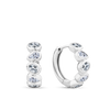 Cubic Zirconia Huggie Earrings in Sterling Silver