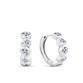 Cubic Zirconia Huggie Earrings in Sterling Silver