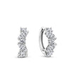 Front-on view of the Wallace Bishop Cubic Zirconia Cluster Huggies in Sterling Silver, reference 41ECZD02, measuring 15mm in length with a hinged clasp. Each huggie features a scatter of colourless cubic zirconias in various cuts.