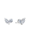 Front-on view of the Wallace Bishop Cubic Zirconia Cluster Stud Earrings in Sterling Silver, reference 41ECZD03. Each earring features one claw-set round cut and one claw-set marquise cut white cubic zirconia in a compact cluster design.