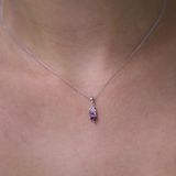 Purple & Pink Cubic Zirconia Scattered Pendant in Sterling Silver