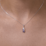 Purple & Pink Cubic Zirconia Scattered Pendant in Sterling Silver