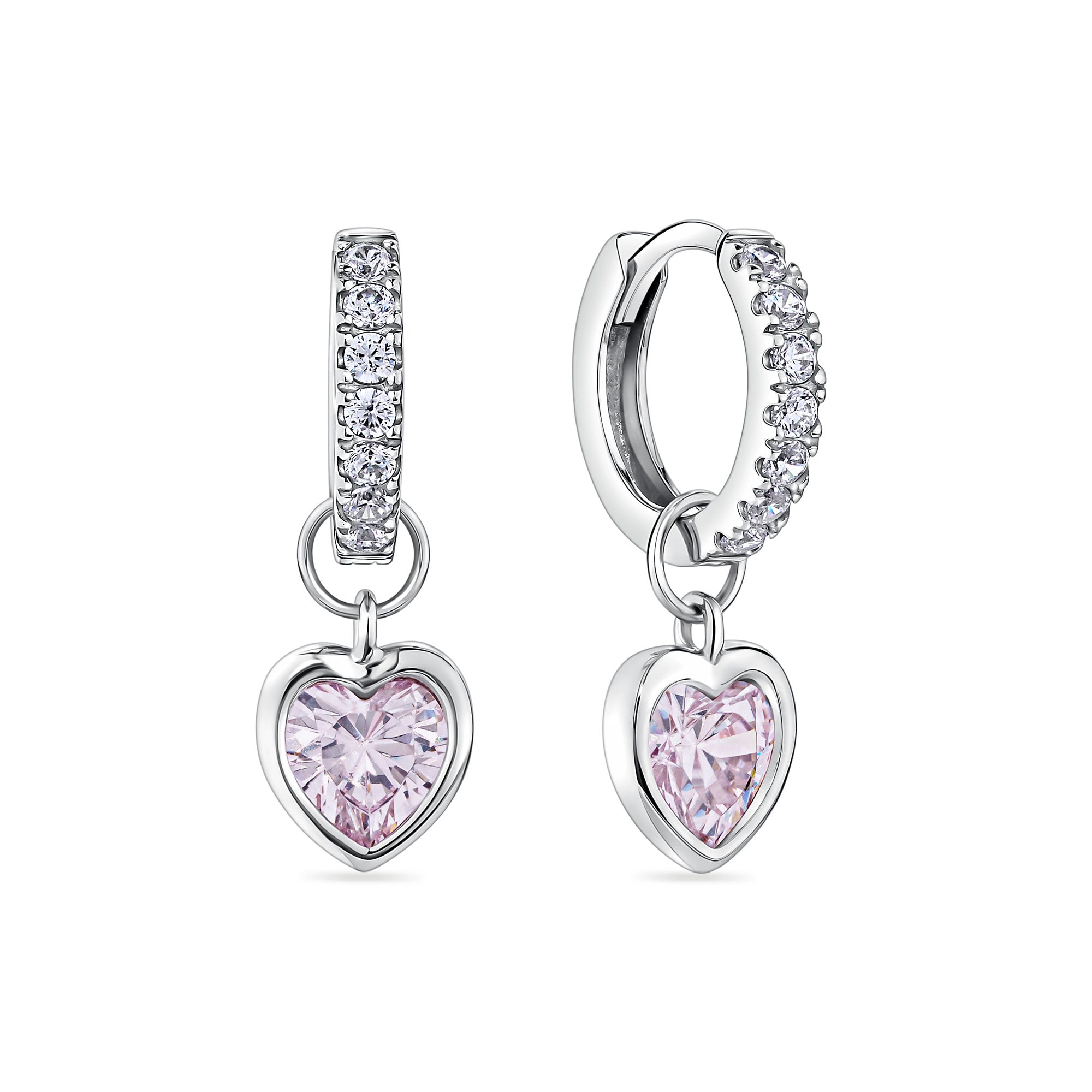 Pink Cubic Zirconia Earrings in Sterling Silver