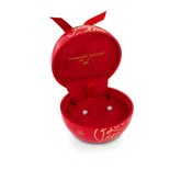 Cubic Zirconia Stud Earrings in Sterling Silver in Red Bauble