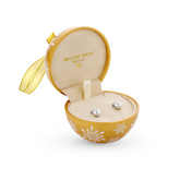 Cubic Zirconia and Freshwater Pearl Earrings in Sterling Silver Rhodium Plate in Gold Bauble