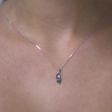 Cubic Zirconia Scattered Pendant in Sterling Silver Rhodium Plate