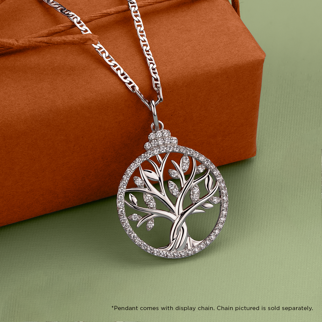 Buy YL Tree of Life Necklace 925 Sterling Silver cut AAA Cubic Zirconia  Family Tree Pendant Necklace for Women, 45-48cm Online at desertcartINDIA