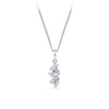 Front-on view of the Wallace Bishop Cubic Zirconia Scatter Pendant in Sterling Silver, reference 41PCZD02, measuring 12mm in length. The pendant features a claw-set cluster of cubic zirconias, mixing baguette, marquise, pear and round cuts for an asymmetric, scattered sparkle.