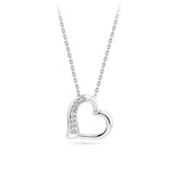 Cubic Zirconia Heart Pendant in Sterling Silver