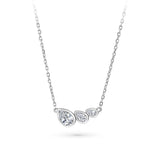 Cubic Zirconia Bezel Pendant in Sterling Silver