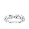 Front-on view of the Wallace Bishop Cubic Zirconia Bezel Ring in Sterling Silver, reference 41PSBCZR2O, on a plain polished band. The ring features four bezel-set pear cut white cubic zirconias, each measuring 5x3mm.
