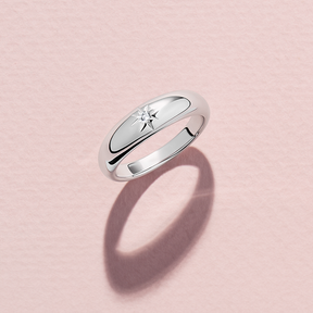 Cubic Zirconia Starset Dome Ring in Sterling Silver