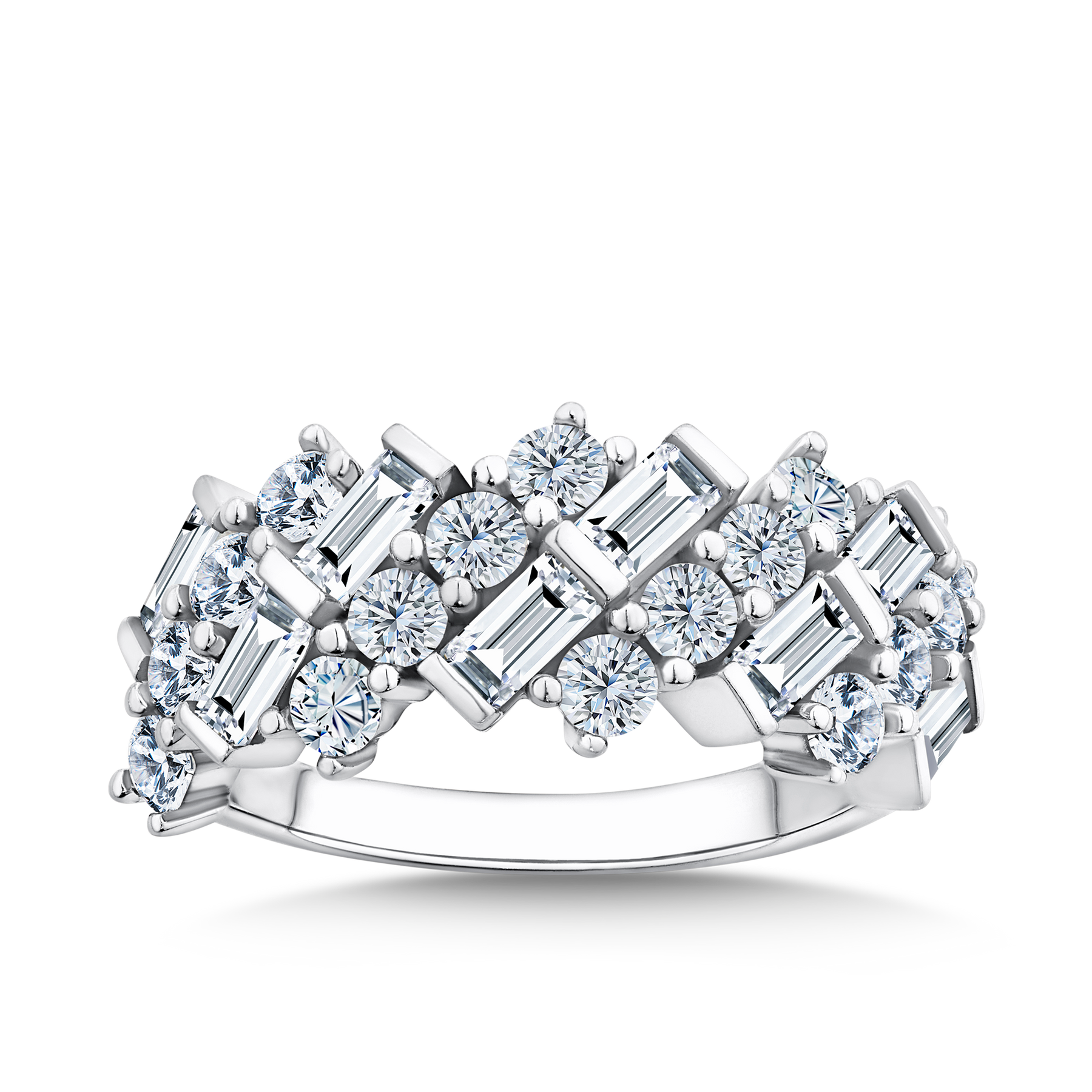 Cubic Zirconia Cluster Ring in Sterling Silver