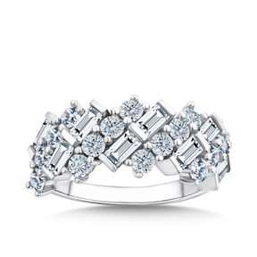 Cubic Zirconia Cluster Ring in Sterling Silver