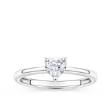 Heart Cubic Zirconia Ring in Sterling Silver