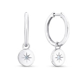 Star Cubic Zirconia Huggie Earrings in Sterling Silver