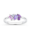 Purple & Pink Cubic Zirconia Scattered Ring in Sterling Silver