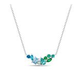 Cubic Zirconia Scattered Necklace in Sterling Silver