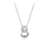 Cubic Zirconia Interlocking Circle Necklace in Sterling Silver