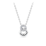 Cubic Zirconia Interlocking Circle Necklace in Sterling Silver