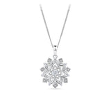 Cubic Zirconia Snowflake Pendant in Sterling Silver