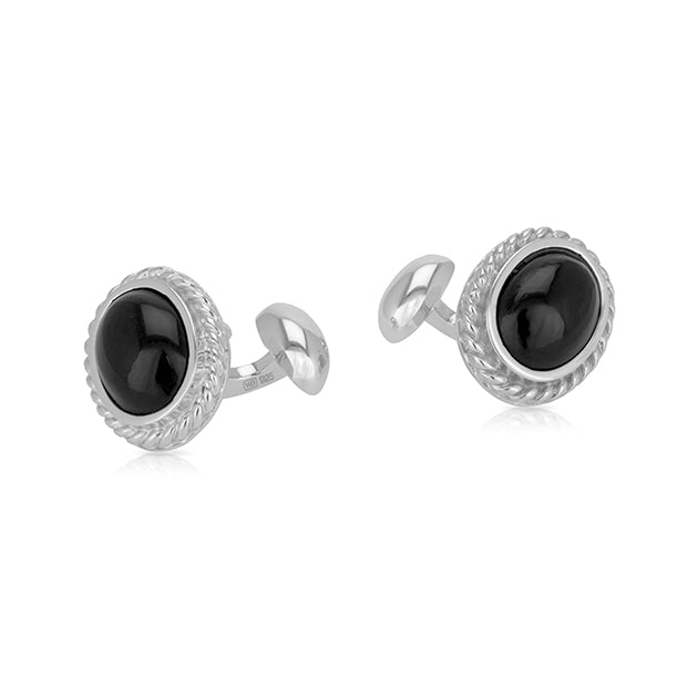 Sterling Silver Cufflinks Onyx